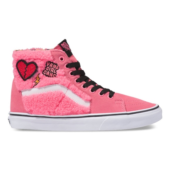 Vans SK8-HI SHERPA GIRL GANG SKATE SHOES PINK - Picture 3 of 8